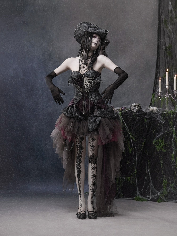 Legacy Of The Dead Gothic Dark Mesh Irregular Skirt【s0000018601】