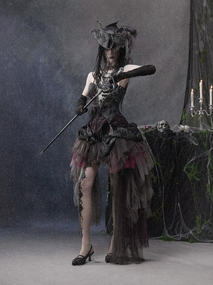 Legacy Of The Dead Gothic Dark Mesh Irregular Skirt【s0000018601】