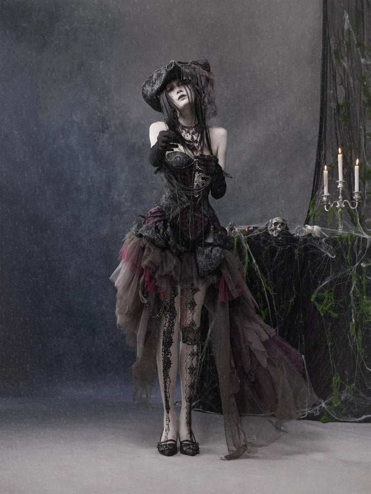 Legacy Of The Dead Gothic Dark Mesh Irregular Skirt【s0000018601】