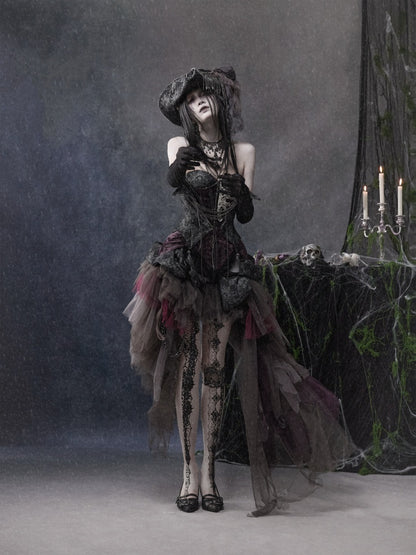 Legacy Of The Dead Gothic Dark Mesh Irregular Skirt【s0000018601】
