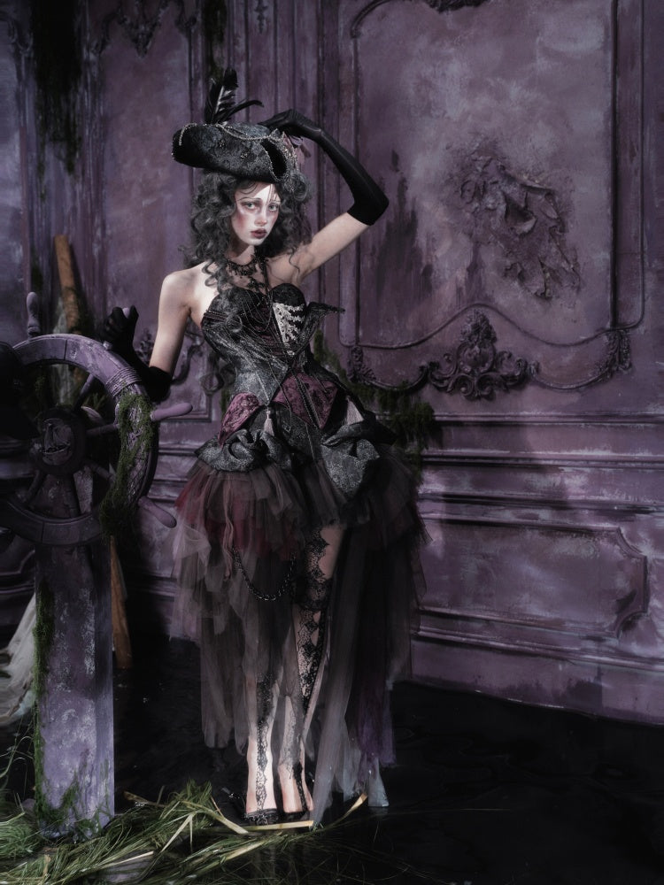 Legacy Of The Dead Gothic Dark Mesh Irregular Skirt【s0000018601】