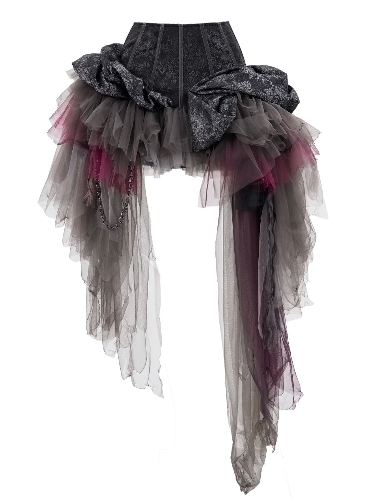 Legacy Of The Dead Gothic Dark Mesh Irregular Skirt【s0000018601】