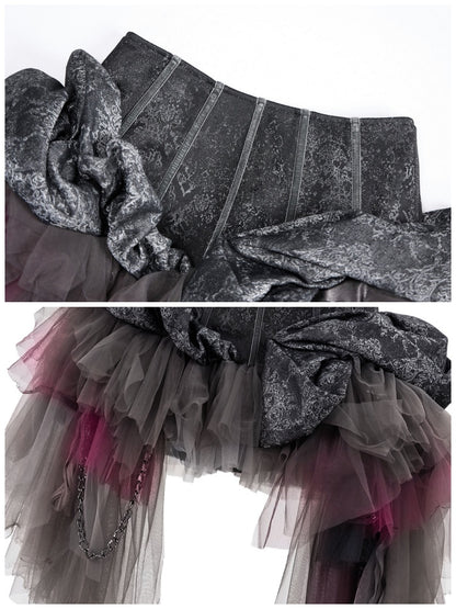 Legacy Of The Dead Gothic Dark Mesh Irregular Skirt【s0000018601】