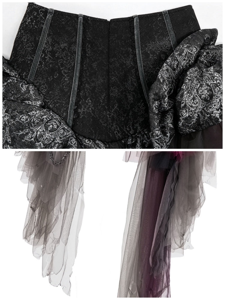 Legacy Of The Dead Gothic Dark Mesh Irregular Skirt【s0000018601】