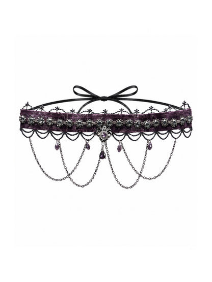 Legacy Of The Dead Gothic Dark Purple Fishbone Corset Tops【s0000018605】