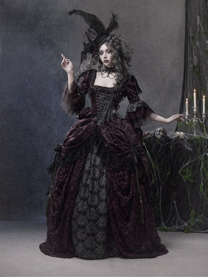 Legacy Of The Dead Gothic Dark Purple Fishbone Corset Tops【s0000018605】