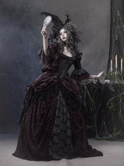 Legacy Of The Dead Gothic Dark Purple Fishbone Corset Tops【s0000018605】