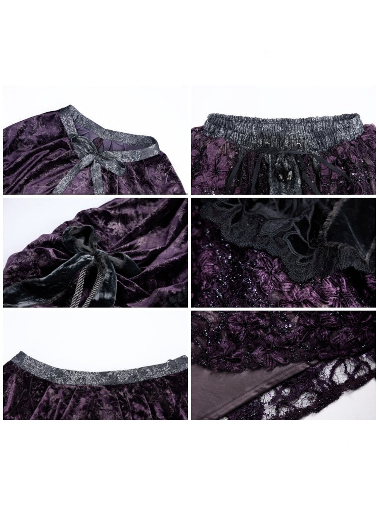 Legacy Of The Dead Gothic Dark Purple Midi Skirt【s0000018606】