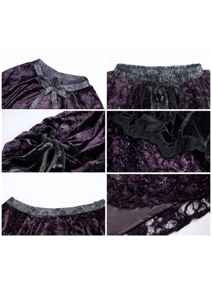 Legacy Of The Dead Gothic Dark Purple Midi Skirt【s0000018606】