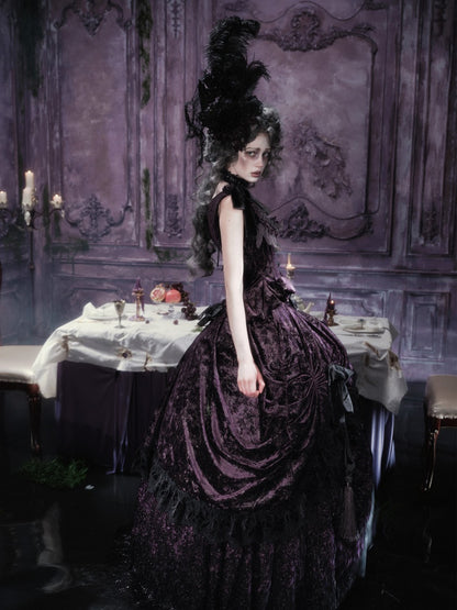 Legacy Of The Dead Gothic Dark Purple Midi Skirt【s0000018606】
