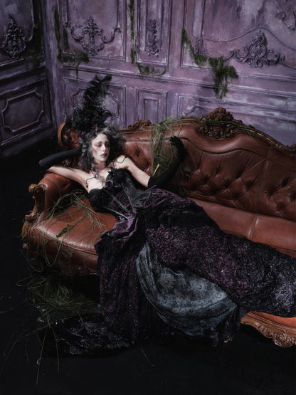 Legacy Of The Dead Gothic Dark Purple Midi Skirt【s0000018606】