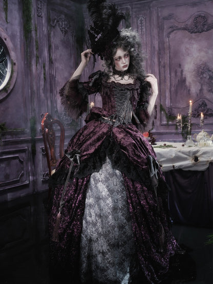 Legacy Of The Dead Gothic Dark Purple Midi Skirt【s0000018606】