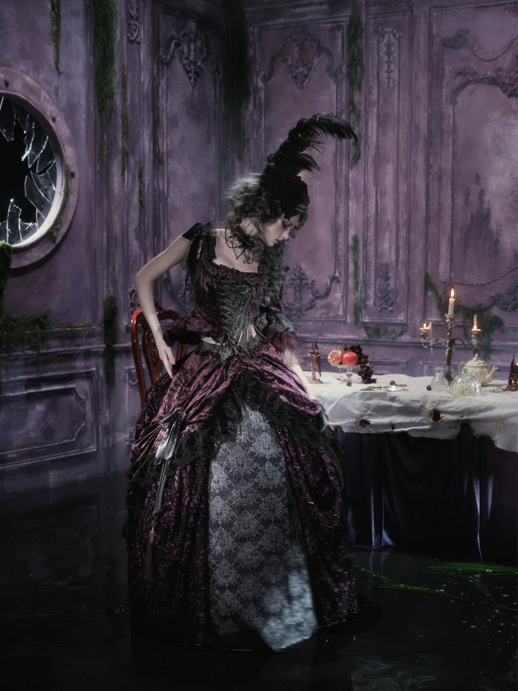 Legacy Of The Dead Gothic Dark Purple Midi Skirt【s0000018606】