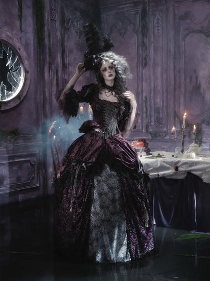 Legacy Of The Dead Gothic Dark Purple Midi Skirt【s0000018606】