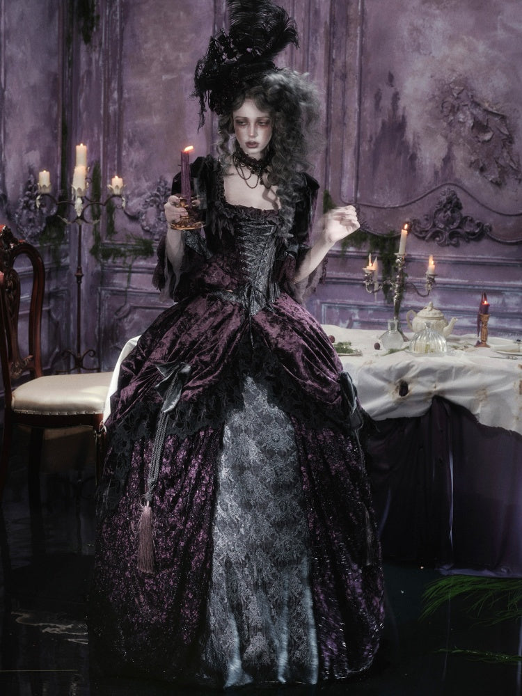 Legacy Of The Dead Gothic Dark Purple Midi Skirt【s0000018606】