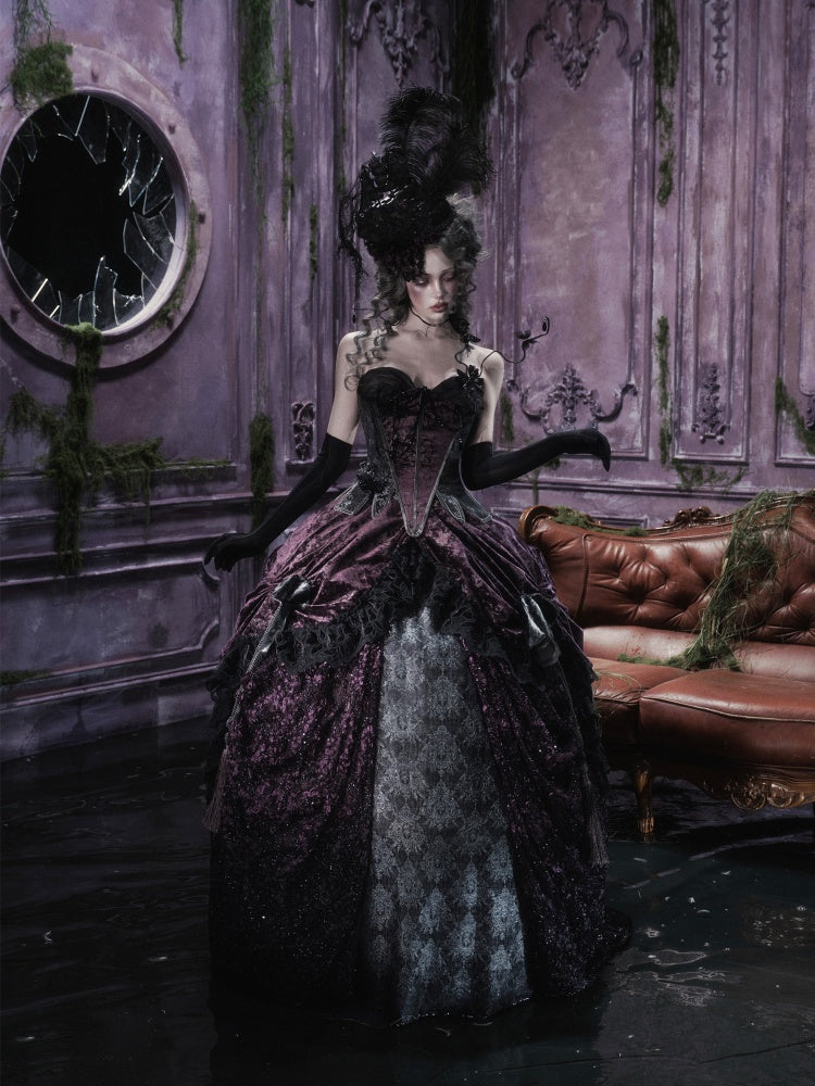 Legacy Of The Dead Gothic Dark Purple Midi Skirt【s0000018606】
