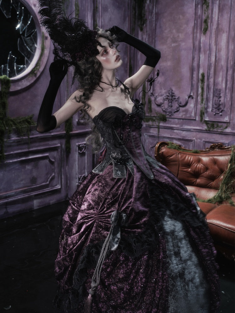 Legacy Of The Dead Gothic Dark Purple Midi Skirt【s0000018606】