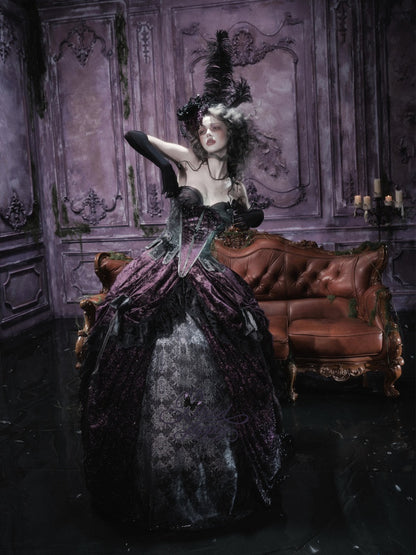 Legacy Of The Dead Gothic Dark Purple Midi Skirt【s0000018606】