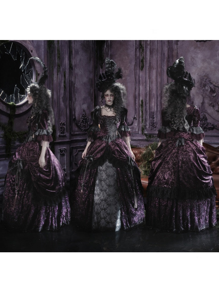 Legacy Of The Dead Gothic Dark Purple Midi Skirt【s0000018606】