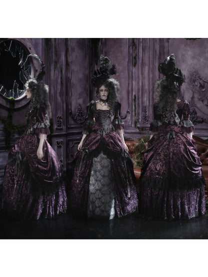 Legacy Of The Dead Gothic Dark Purple Midi Skirt【s0000018606】