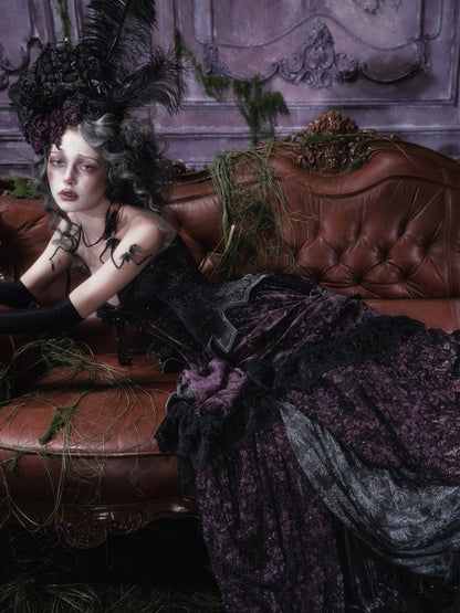 Legacy Of The Dead Gothic Dark Purple Midi Skirt【s0000018606】