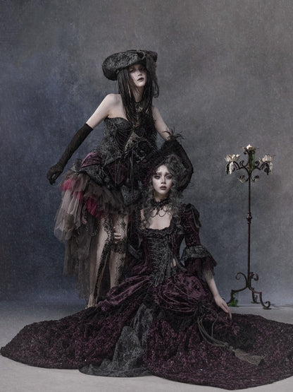 Legacy Of The Dead Gothic Dark Purple Midi Skirt【s0000018606】