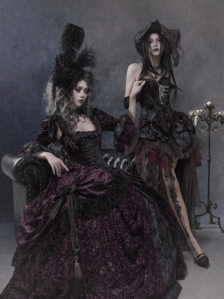 Legacy Of The Dead Gothic Dark Purple Midi Skirt【s0000018606】