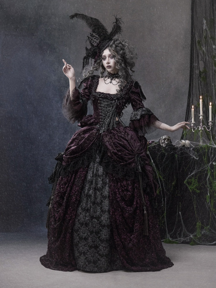 Legacy Of The Dead Gothic Dark Purple Midi Skirt【s0000018606】