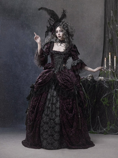 Legacy Of The Dead Gothic Dark Purple Midi Skirt【s0000018606】
