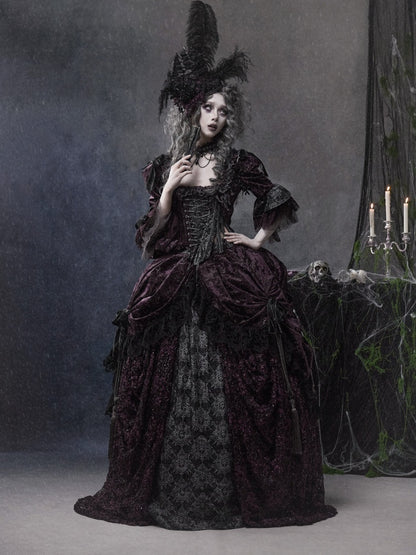 Legacy Of The Dead Gothic Dark Purple Midi Skirt【s0000018606】