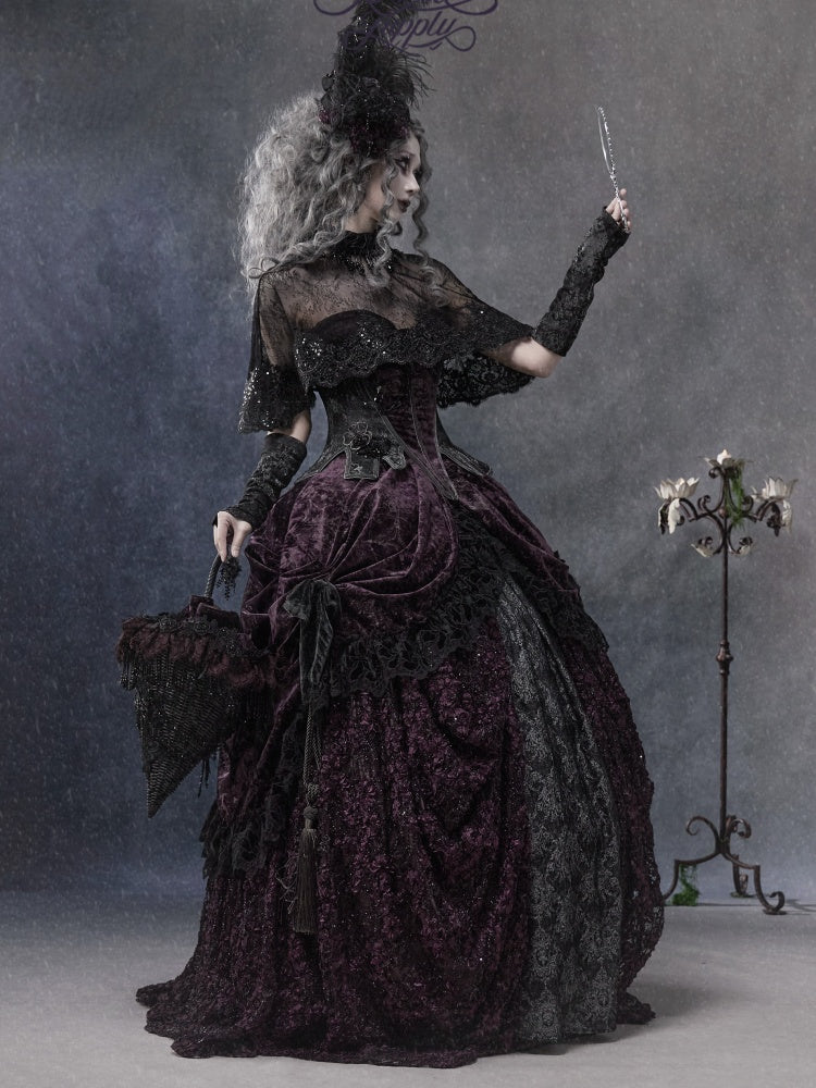 Legacy Of The Dead Gothic Dark Purple Midi Skirt【s0000018606】