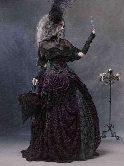Legacy Of The Dead Gothic Dark Purple Midi Skirt【s0000018606】