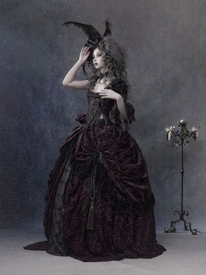 Legacy Of The Dead Gothic Dark Purple Midi Skirt【s0000018606】