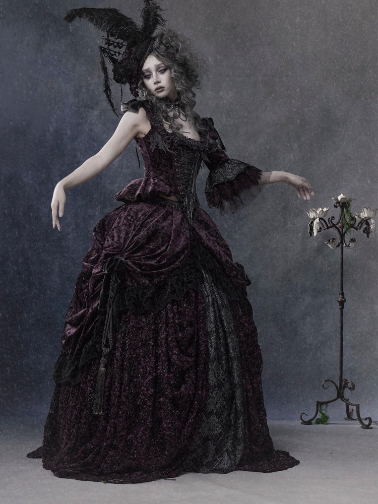 Legacy Of The Dead Gothic Dark Purple Midi Skirt【s0000018606】