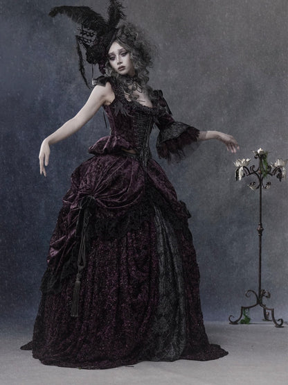 Legacy Of The Dead Gothic Dark Purple Midi Skirt【s0000018606】