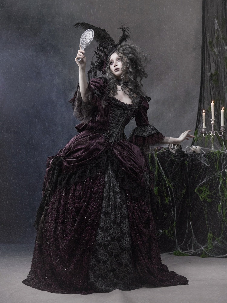 Legacy Of The Dead Gothic Dark Purple Midi Skirt【s0000018606】