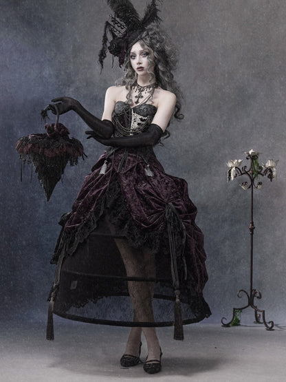 Legacy Of The Dead Gothic Dark Purple Midi Skirt【s0000018606】