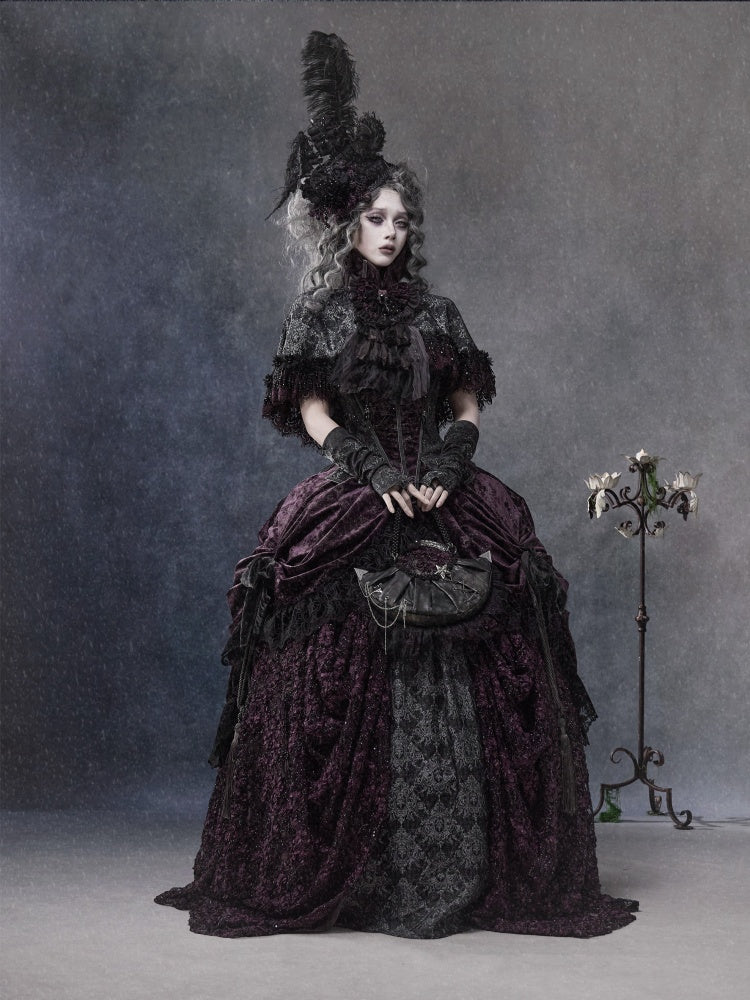 Legacy Of The Dead Gothic Dark Purple Midi Skirt【s0000018606】