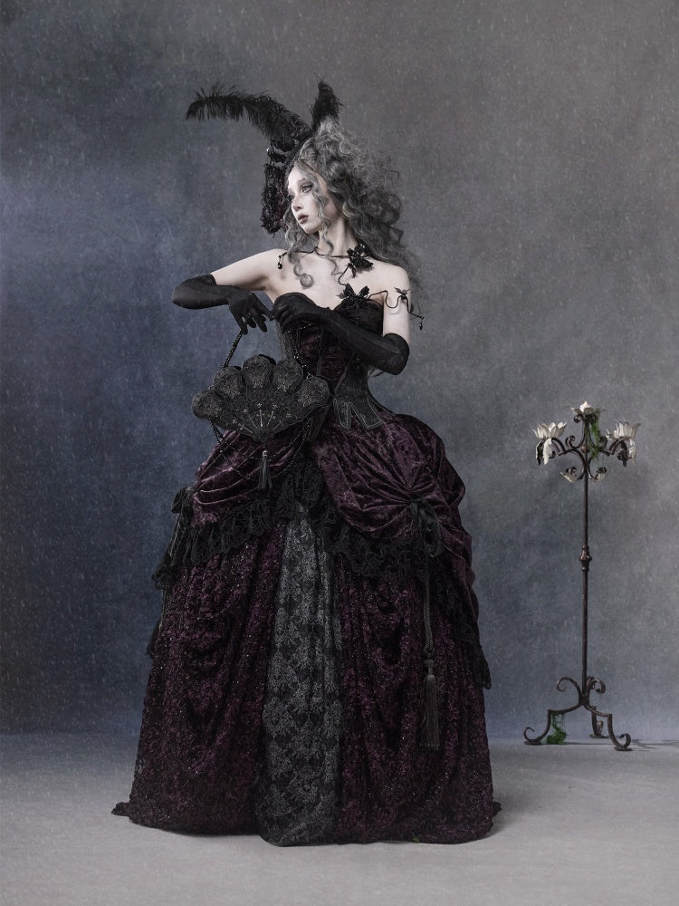 Legacy Of The Dead Gothic Dark Purple Midi Skirt【s0000018606】
