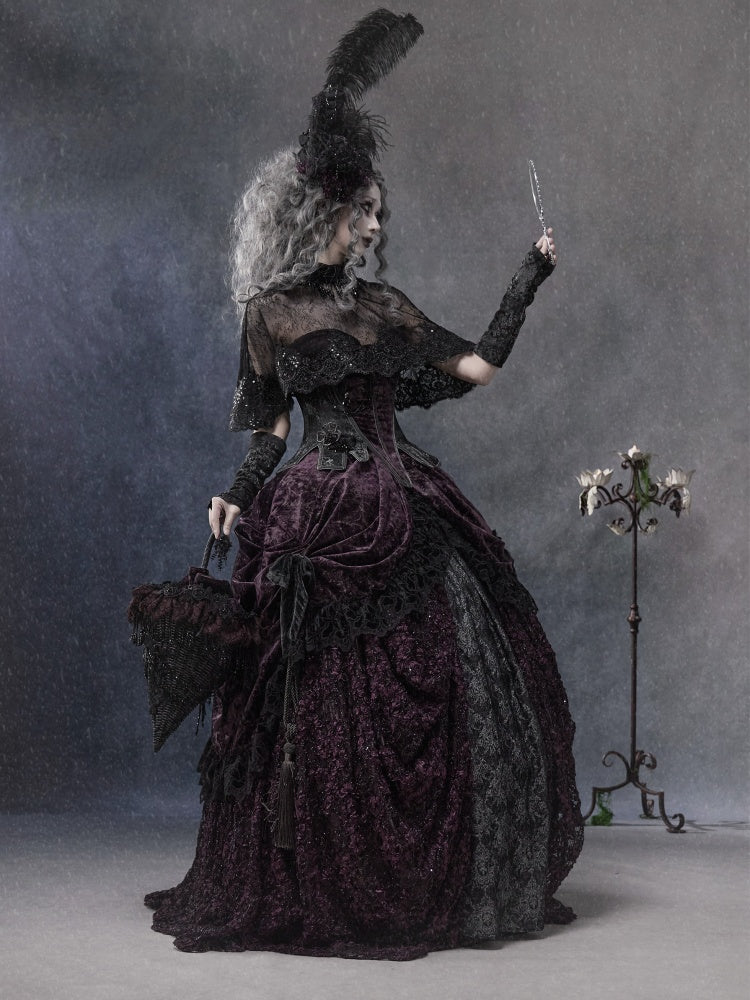 Legacy Of The Dead Gothic Dark Purple Midi Skirt【s0000018606】