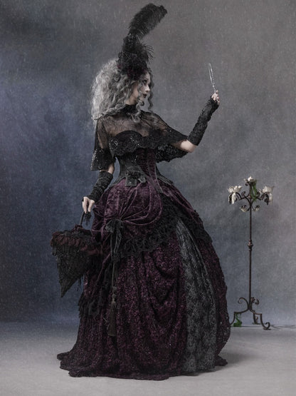 Legacy Of The Dead Gothic Dark Purple Midi Skirt【s0000018606】