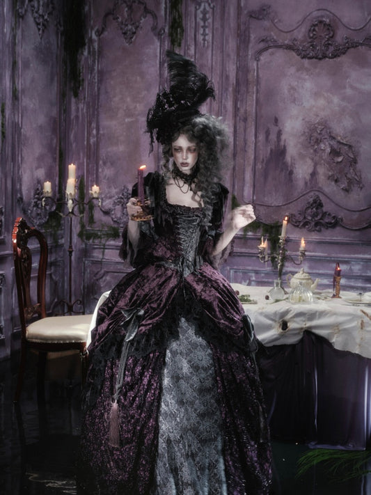 Legacy Of The Dead Gothic Dark Purple Midi Skirt【s0000018606】