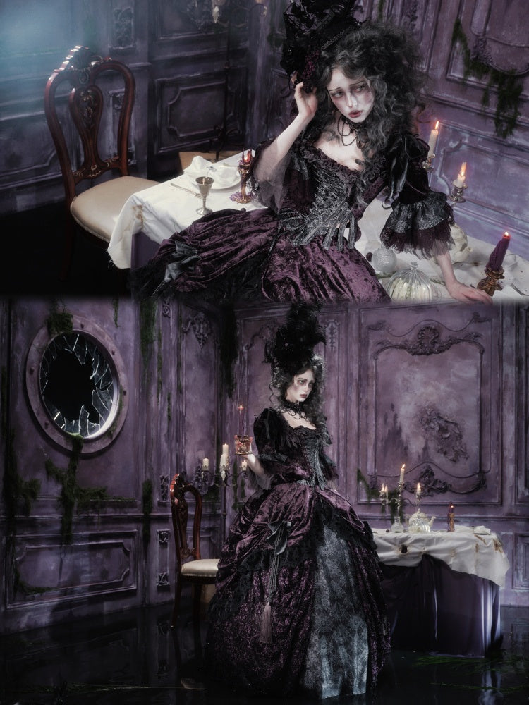 Legacy Of The Dead Gothic Dark Purple Midi Skirt【s0000018606】