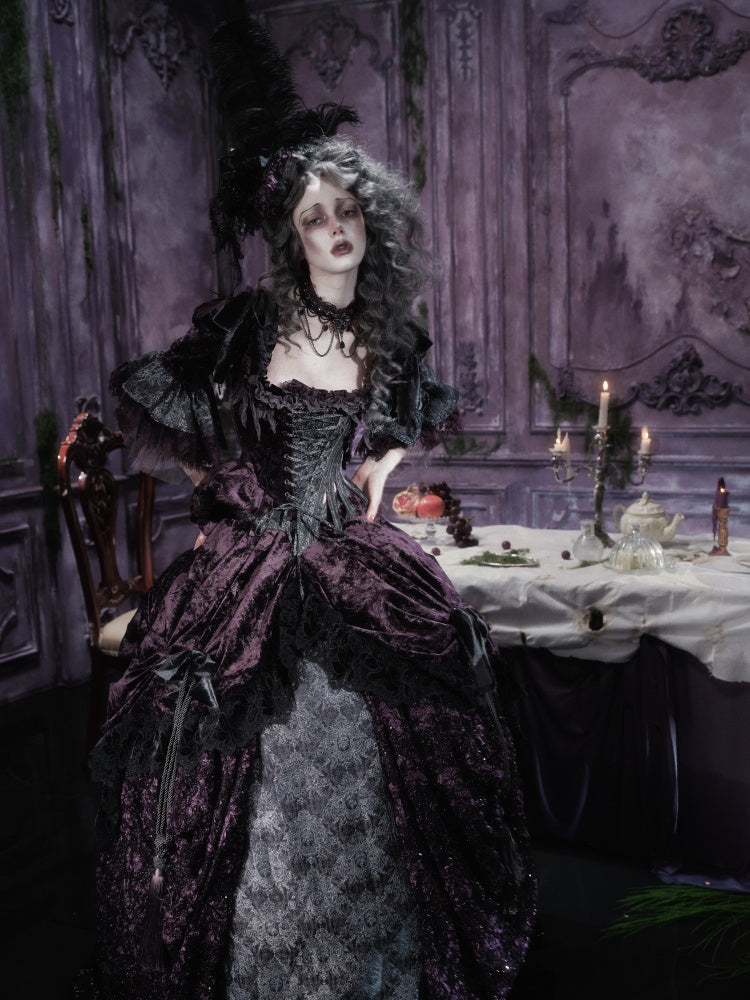 Legacy Of The Dead Gothic Dark Purple Midi Skirt【s0000018606】