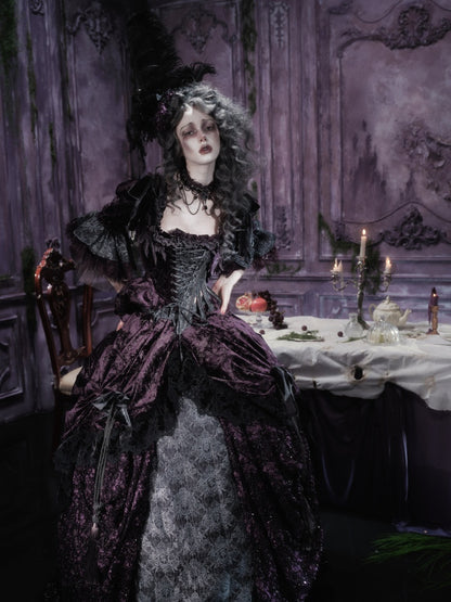 Legacy Of The Dead Gothic Dark Purple Midi Skirt【s0000018606】