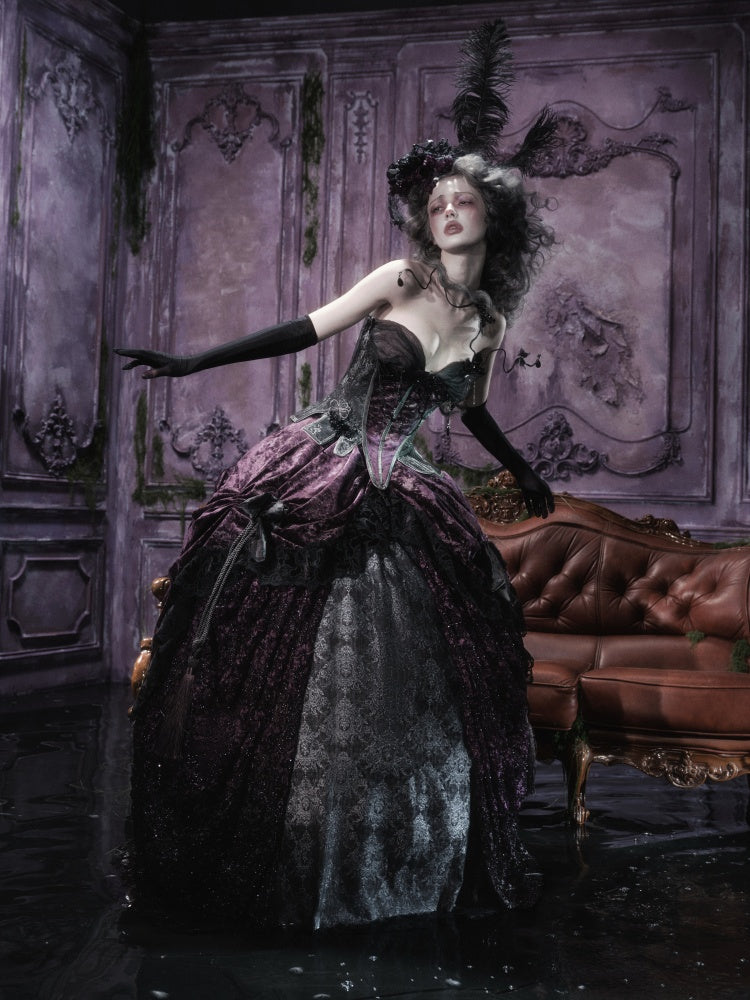 Legacy Of The Dead Gothic Dark Purple Midi Skirt【s0000018606】