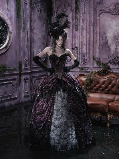 Legacy Of The Dead Gothic Dark Purple Midi Skirt【s0000018606】