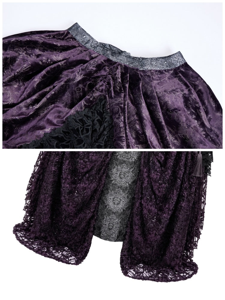 Legacy Of The Dead Gothic Dark Purple Midi Skirt【s0000018606】