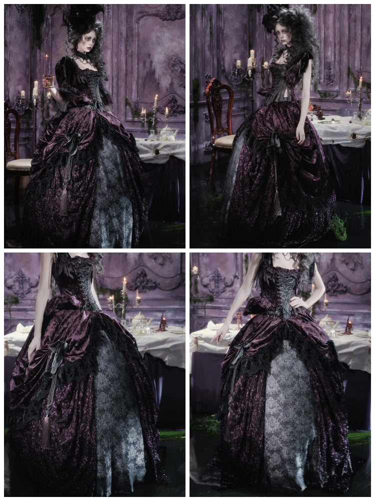 Legacy Of The Dead Gothic Dark Purple Midi Skirt【s0000018606】