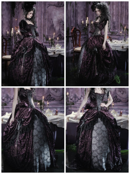 Legacy Of The Dead Gothic Dark Purple Midi Skirt【s0000018606】